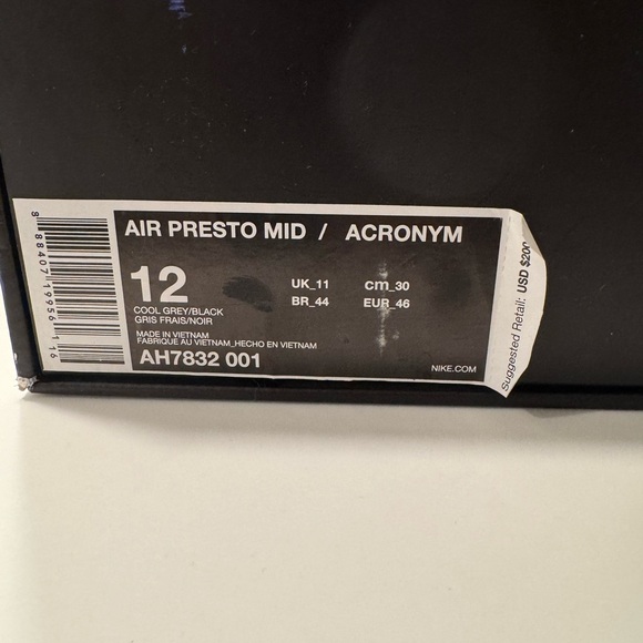 Air Presto Mid/ Acronym Nike Men’s Shoes - Picture 3 of 5